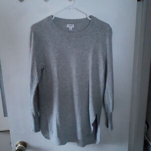 J. Crew Sweater Gray Tunic Sweater Crew Neck Sweater Womens S j.crew factory